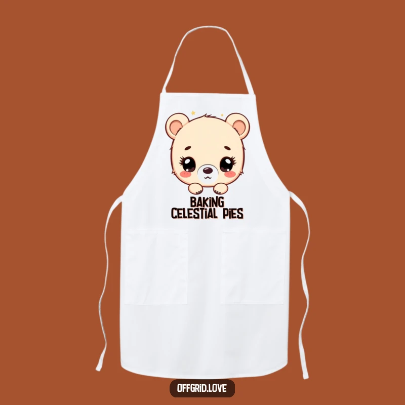 Funny Bear Cub Chef Apron: Hilarious Kitchen Wear for Cosmic Cooks