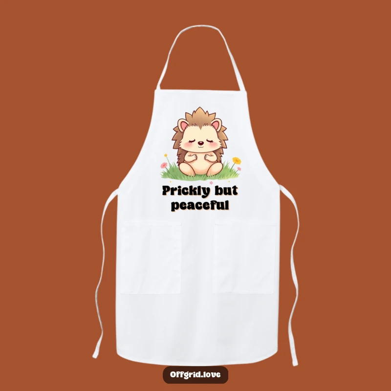 Funny Hedgehog Meditation Apron: Zen Kitchen Aid, Perfect Humorous Gift