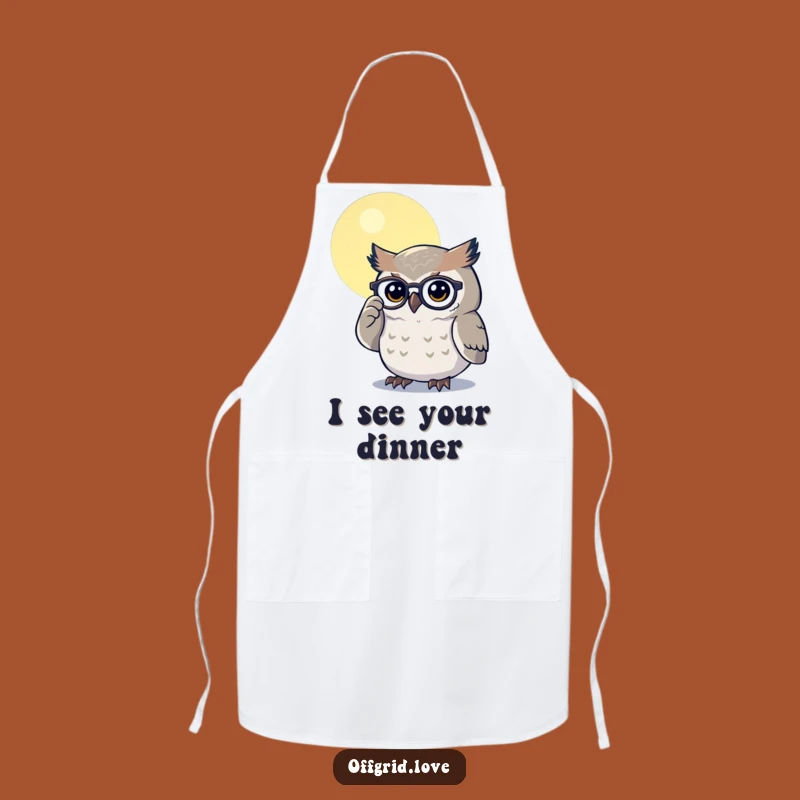 Funny Owl Spectacles Apron: Wise Kitchen Aid, Perfect Humorous Gift