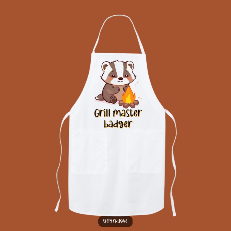 Funny Badger Campfire Apron: Cozy Kitchen Fun, Perfect Humorous Gift