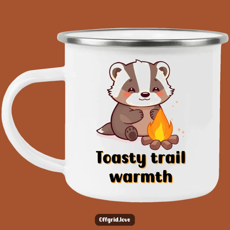 Funny Badger Campfire Camping Mug: Durable & Cozy Outdoor Cup, Perfect Humorous Gift