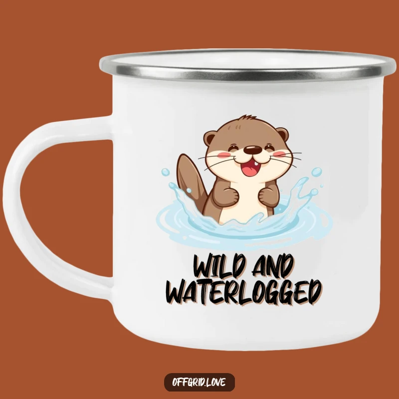 Funny Otter Splashing Camping Mug: Durable & Joyful Outdoor Cup, Perfect Humorous Gift