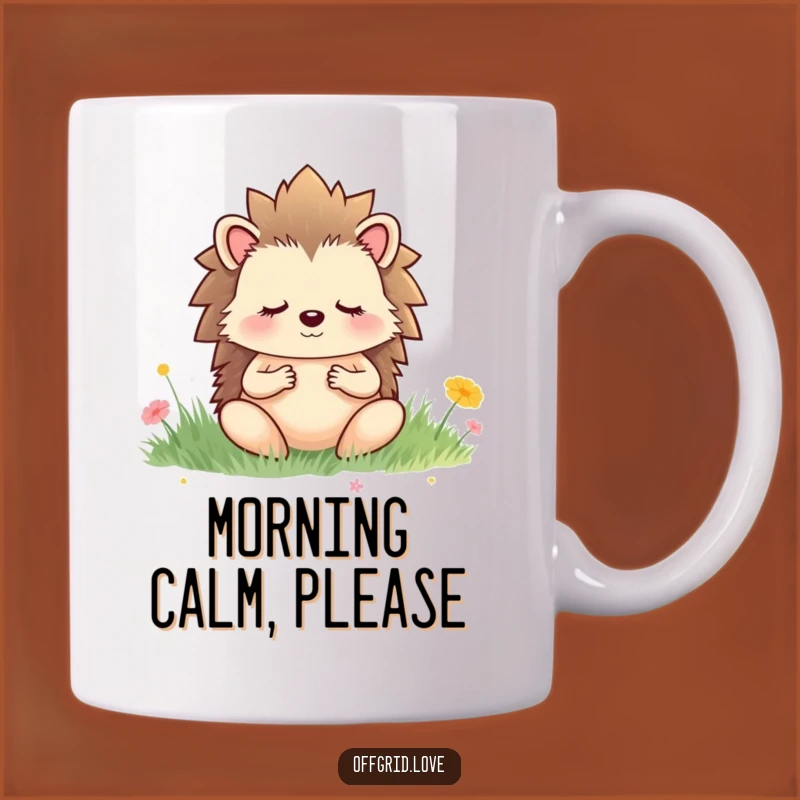 Funny Hedgehog Meditation Mug: Peaceful Zen Coffee Cup, Perfect Humorous Gift