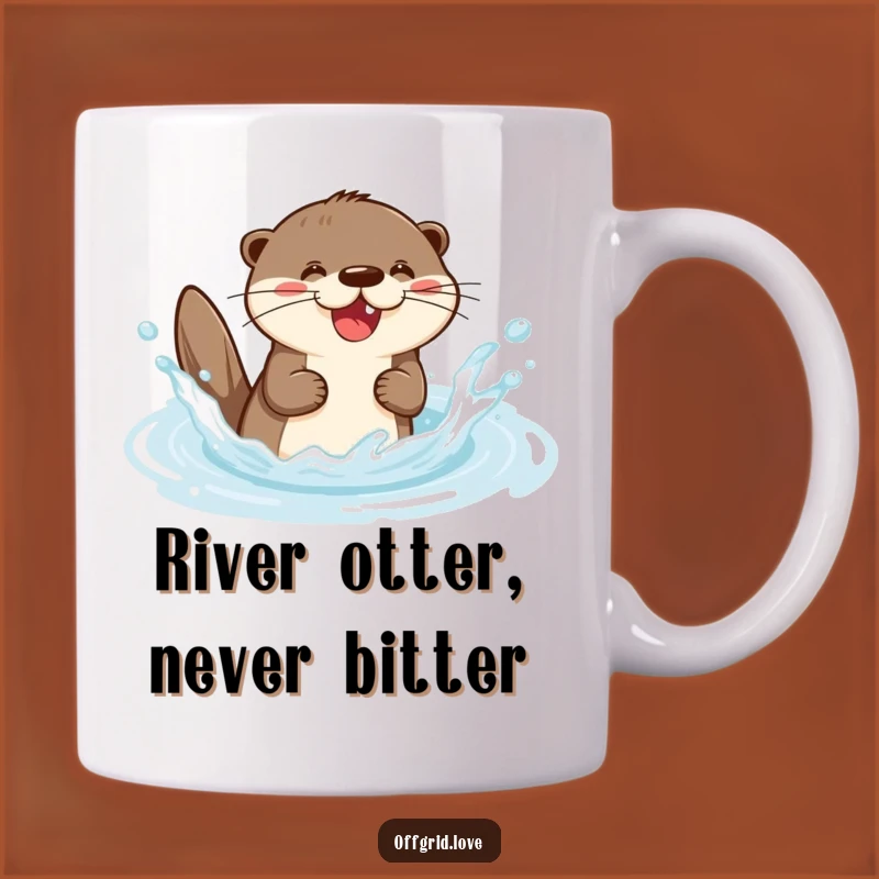 Funny Otter Splashing Mug: Joyful Animal Coffee Cup, Perfect Humorous Gift