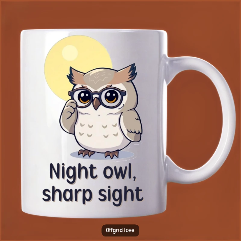 Funny Owl Spectacles Mug: Wise & Determined Coffee Cup, Perfect Humorous Gift