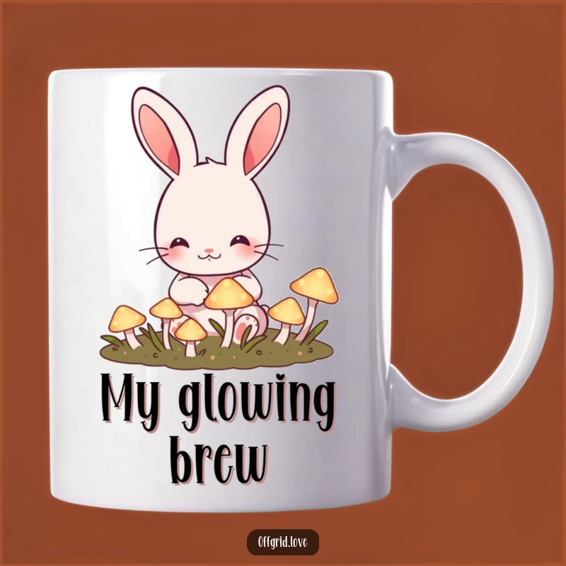 Funny Rabbit Mushroom Garden Mug: Glowing Delights, Perfect Funny Gift for Gardeners
