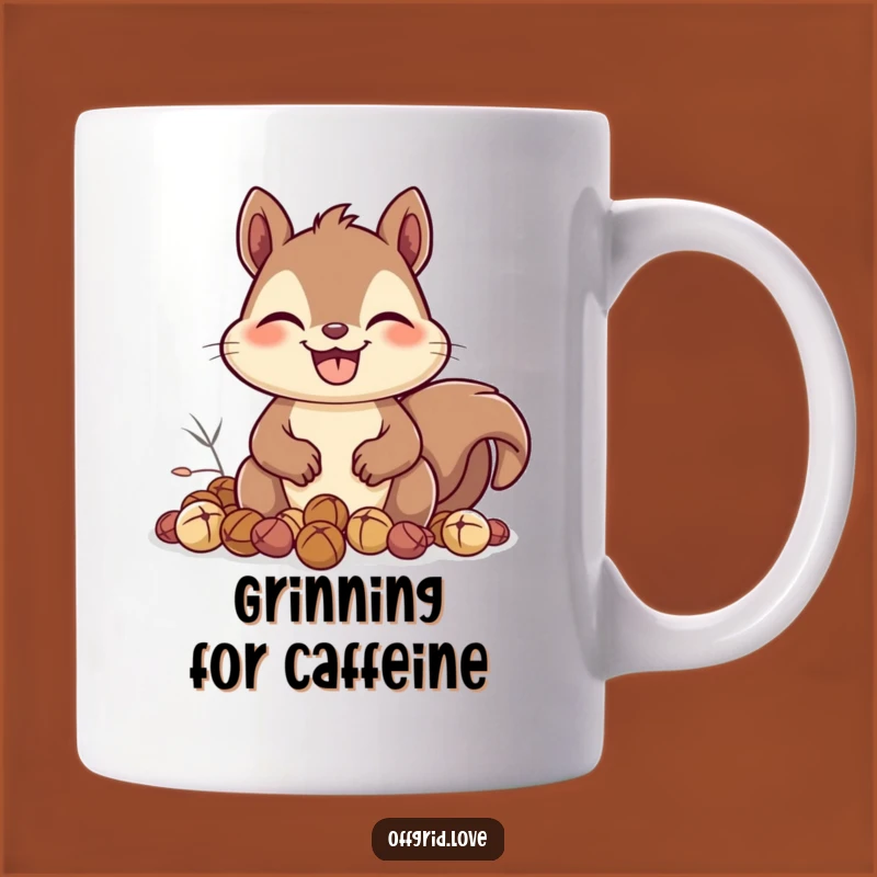 Funny Squirrel Nut Collector Mug: Happy Grin, Perfect Autumn Gifting