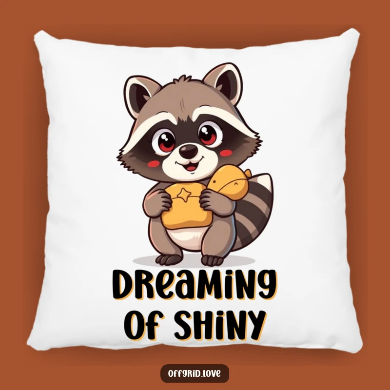 Comfy Funny Raccoon Pillow: Snuggle with a Treasure Hunter, Sweet Funny Gift