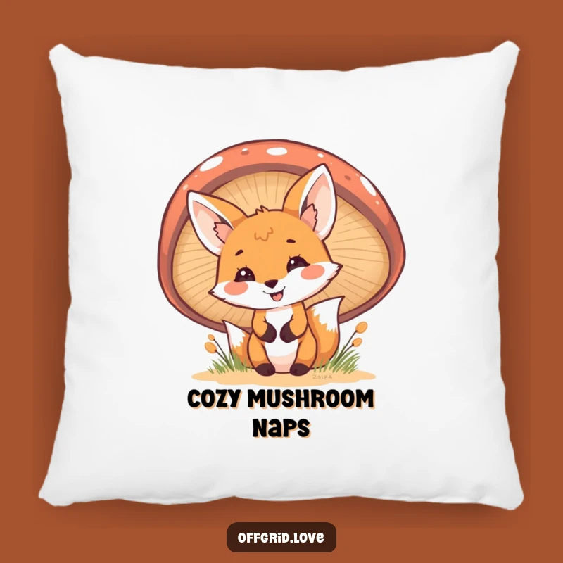 Funny Fox Mushroom Pillow: Cheerful Peek Comfort, Perfect Woodland Decor Gift