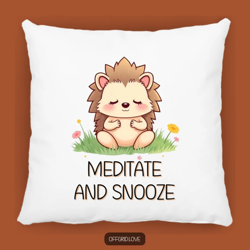 Funny Hedgehog Meditation Pillow: Soft Zen Cushion, Perfect Humorous Gift
