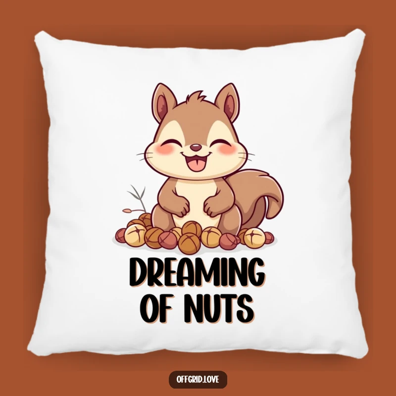 Funny Squirrel Nut Pillow: Happy Grin Comfort, Perfect Autumn Decor Gift