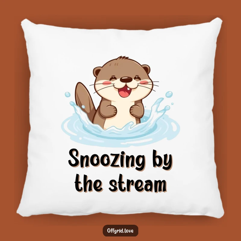 Funny Otter Splashing Pillow: Soft & Joyful Accent Cushion, Perfect Humorous Gift