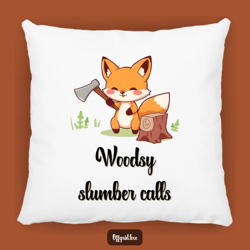 Soft Funny Fox Wood Chopping Pillow: Cozy Effort, Adorable Funny Gift