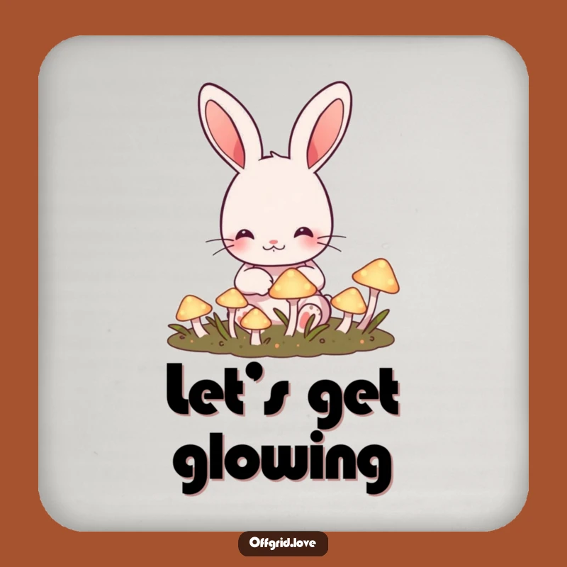 Funny Rabbit Mushroom Garden Coaster Set: Magical Protection, Perfect Funny Gift