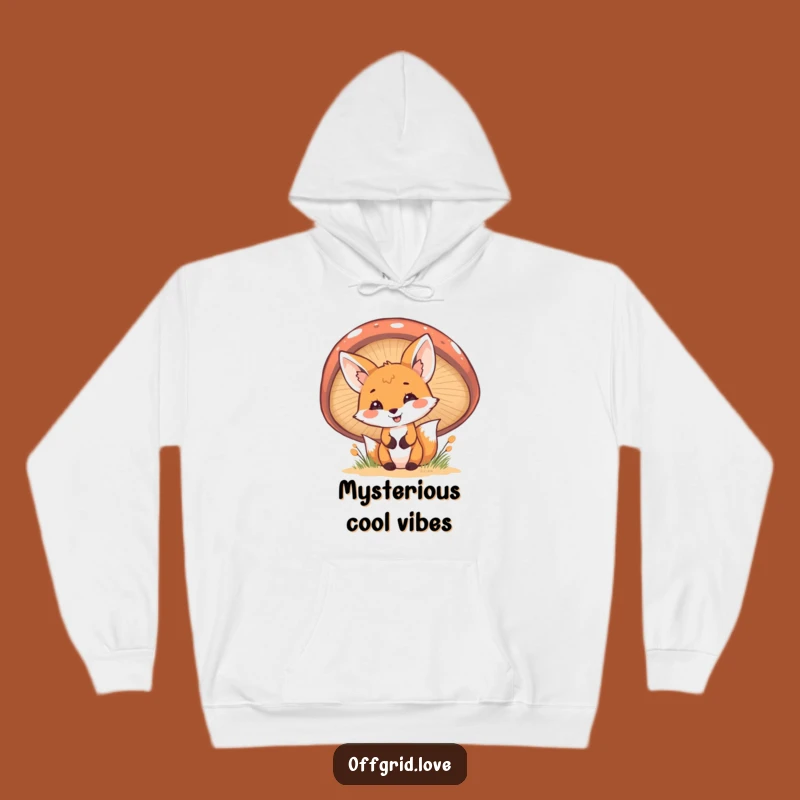 Funny Fox Mushroom Hoodie: Cheerful Peek, Cozy Woodland Comfort Gift