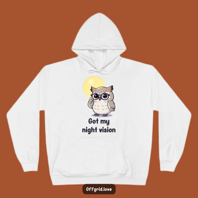 Funny Owl Spectacles Hoodie: Wise & Determined Sweatshirt, Perfect Humorous Gift