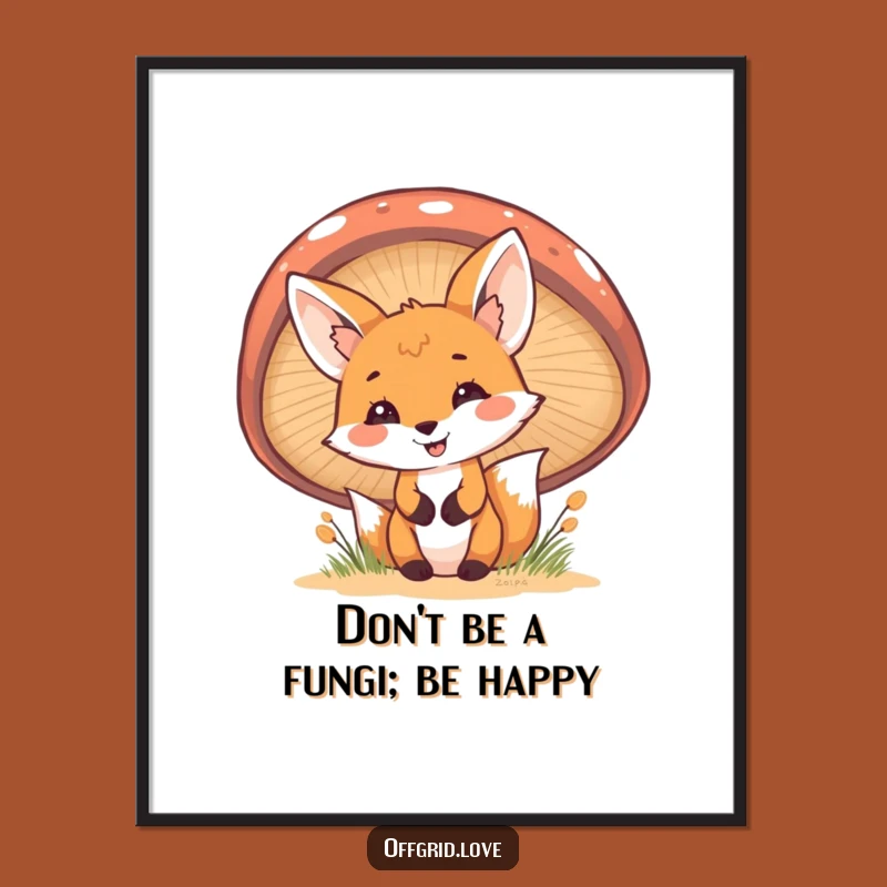 Free Printable Cheerful Fox Wall Art - Funny Downloadable Art for Enchanted Spaces