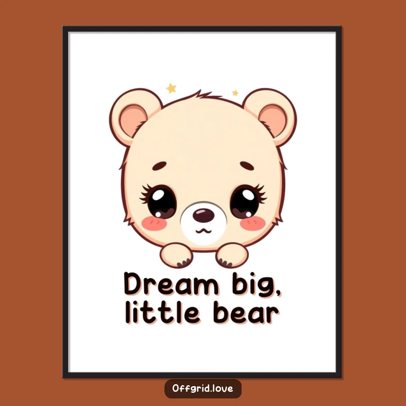 Whimsical Bear Stargazer Art: Free Printable Wall Decor - Dreamy DIY Downloadable Gift!