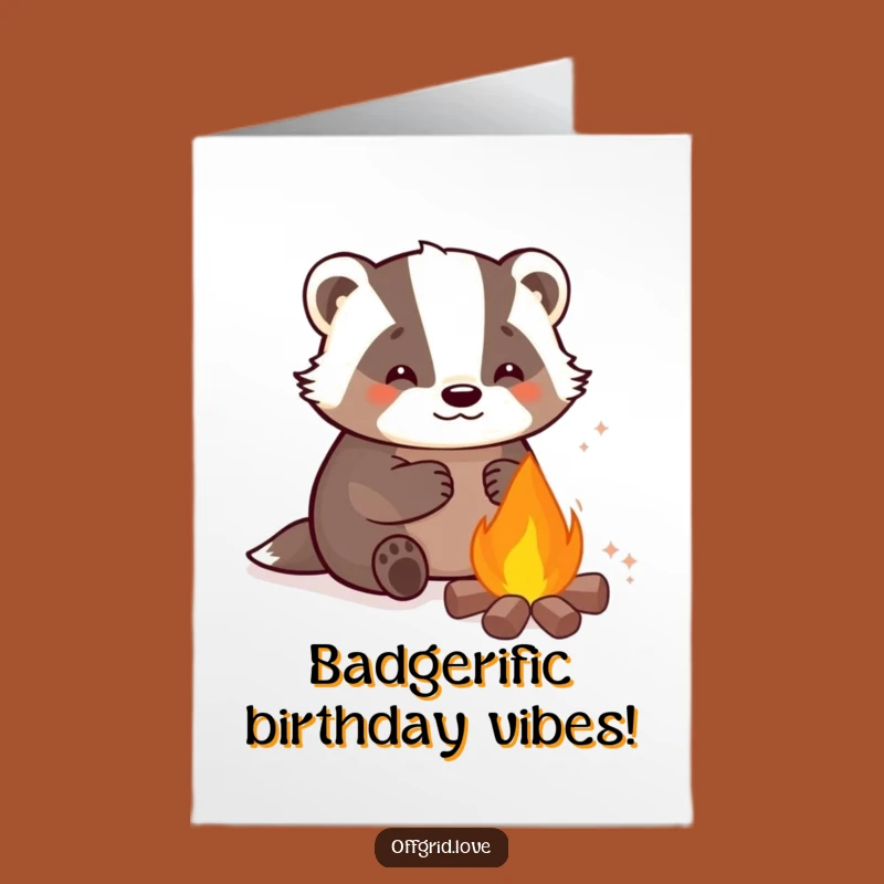 Free Printable Cozy Badger Birthday Card: Warm Wishes for a Funny Downloadable Gift