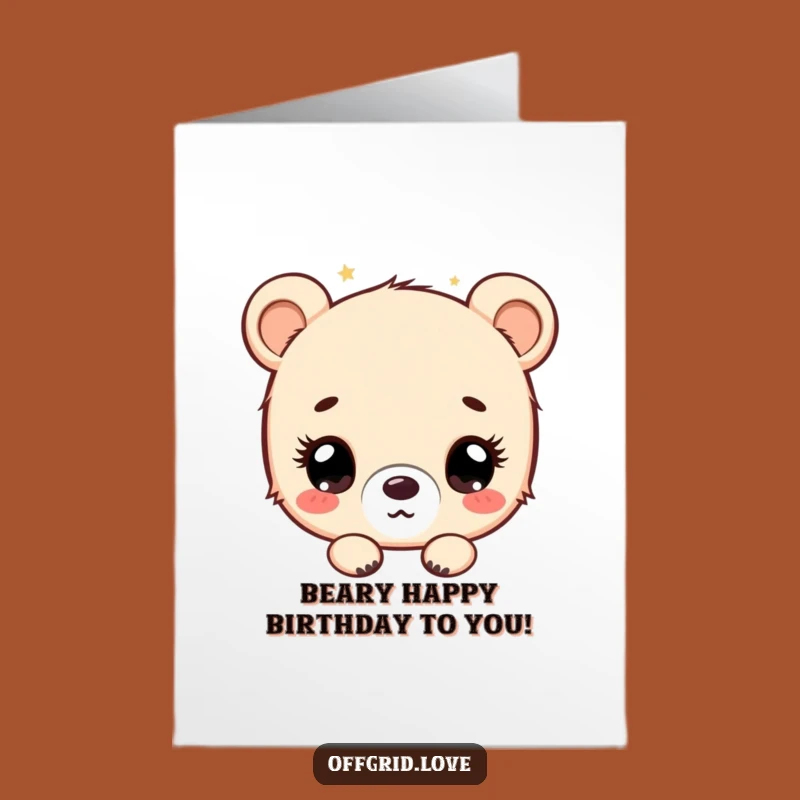 Free Printable Birthday Card: Bear Stargazer - Whimsical & Funny Downloadable Dreamer Gift!