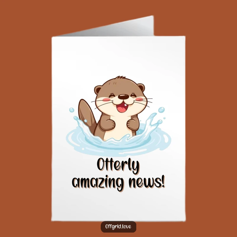 Free Printable Otter Congrats Card: Splashy Success for a Joyful Downloadable Gift