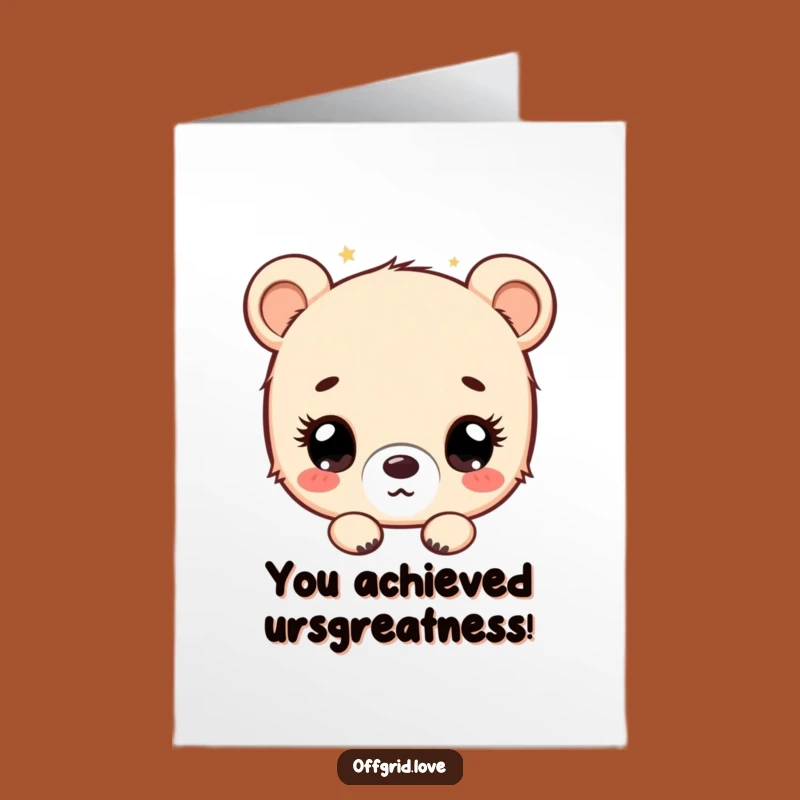 Free Printable Congrats Card: Stargazing Bear - Humorous Downloadable Achievement Gift!