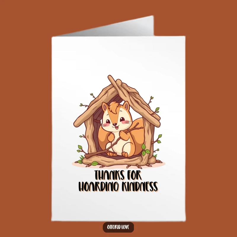 Free Printable Thank You Card: Squirrel Building Shelter - Whimsical DIY Downloadable Gratitude Gift!