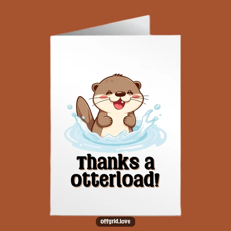 Free Printable Thank You Otter Card: Splashy Gratitude for a Downloadable Gift