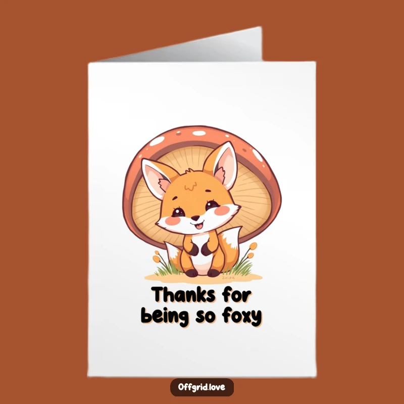 Free Printable Cheerful Fox Thank You Card - Express Gratitude with Humor Downloadable