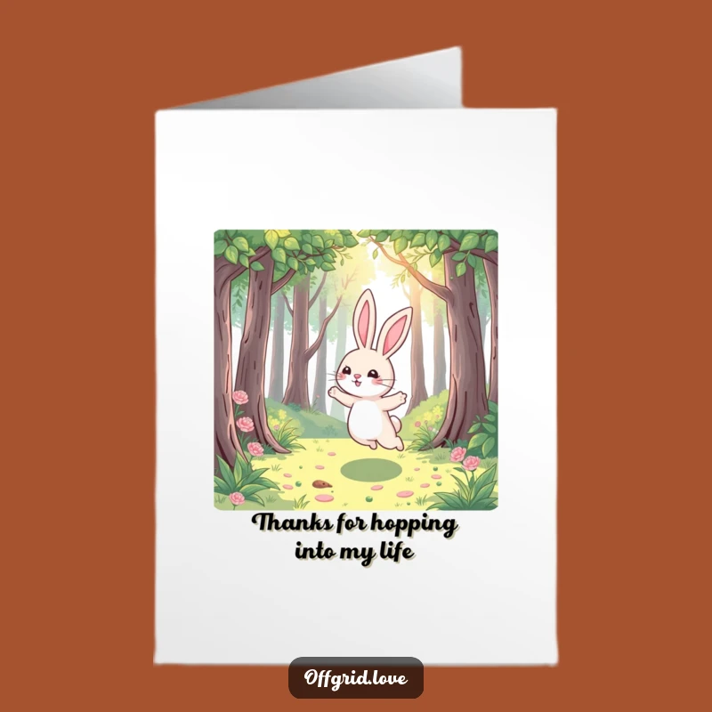 Free Printable Playful Rabbit Thank You Card - Express Gratitude with Humor Downloadable