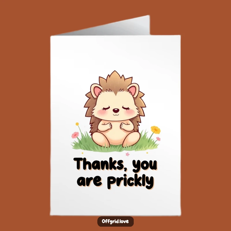 Free Printable Calm Hedgehog Thank You Card: Serene Gratitude for Downloadable Gift
