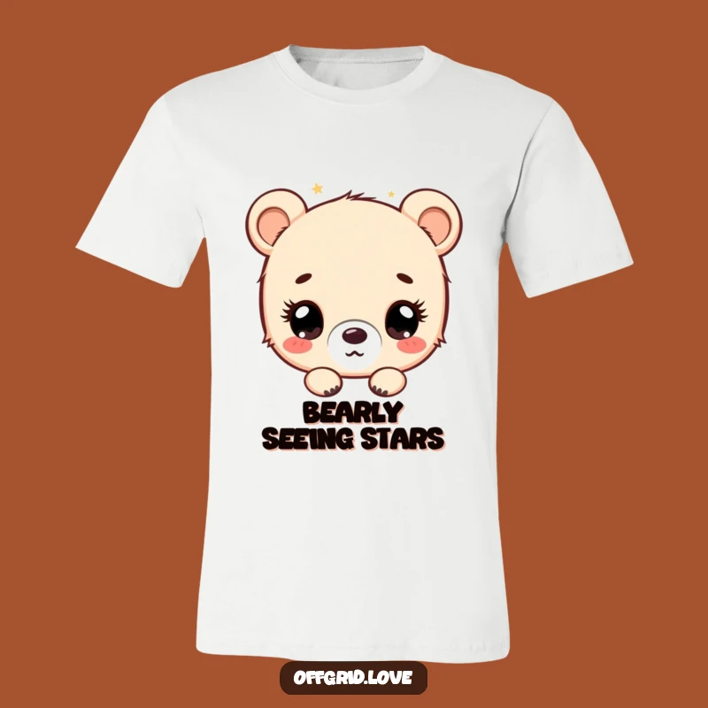 Funny Bear Cub Stargazer T-Shirt: Hilarious Night Sky Tee for Dreamers