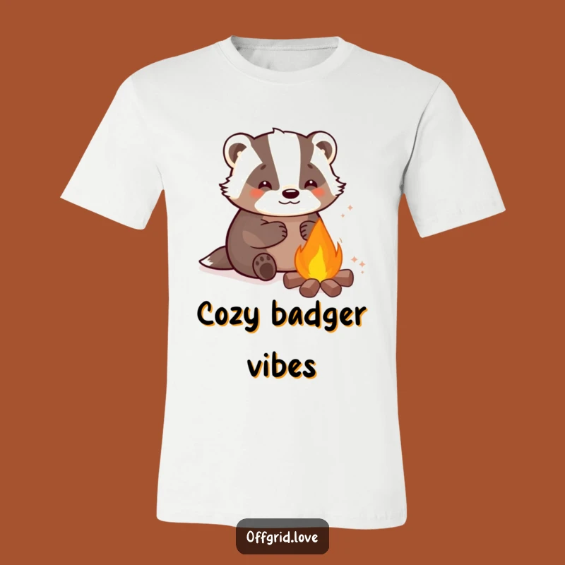 Funny Badger Campfire T-Shirt: Cozy Outdoor Tee, Perfect Humorous Gift