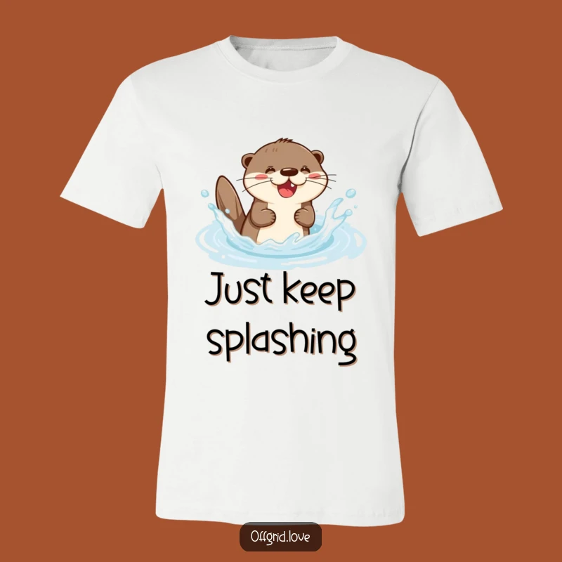 Funny Playful Otter T-Shirt: Joyful Water Splashing Tee, Great Humorous Gift