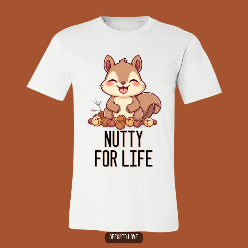 Funny Squirrel Nut Tee: Happy Grinning Collector, Perfect Autumn Humor Gift