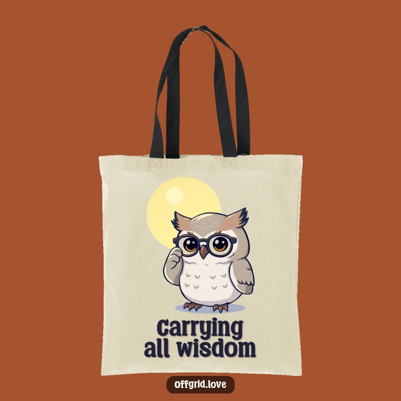 Funny Owl Spectacles Tote Bag: Durable & Wise Carry-All, Perfect Humorous Gift