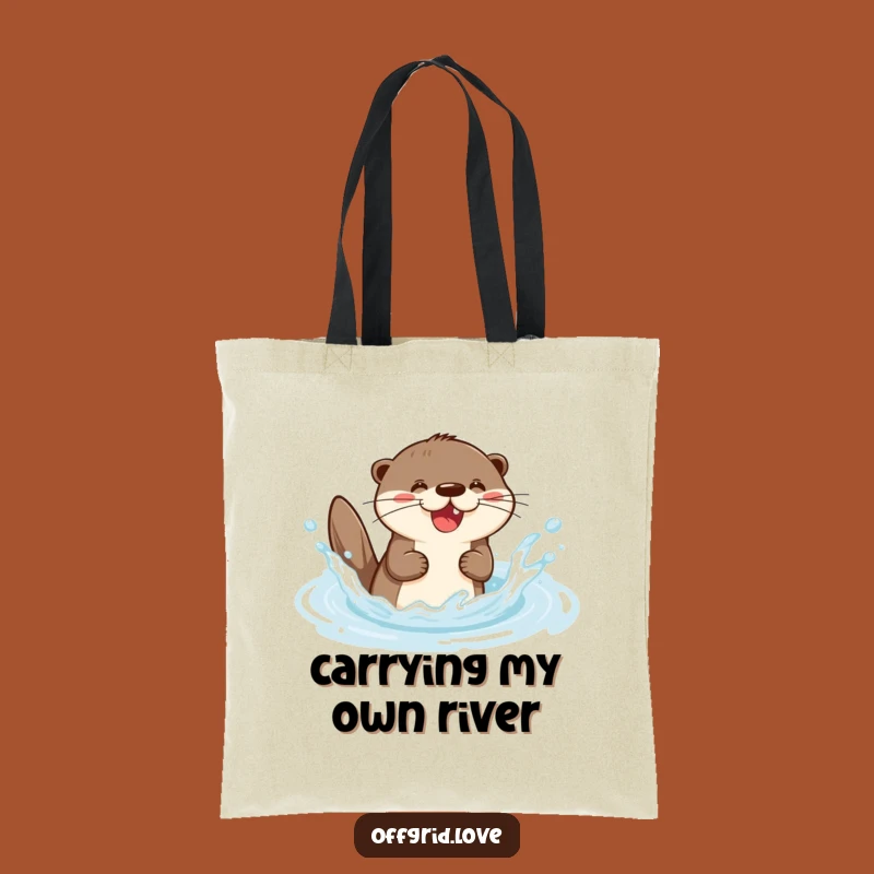 Funny Otter Splashing Tote Bag: Durable & Joyful Carry-All, Perfect Humorous Gift