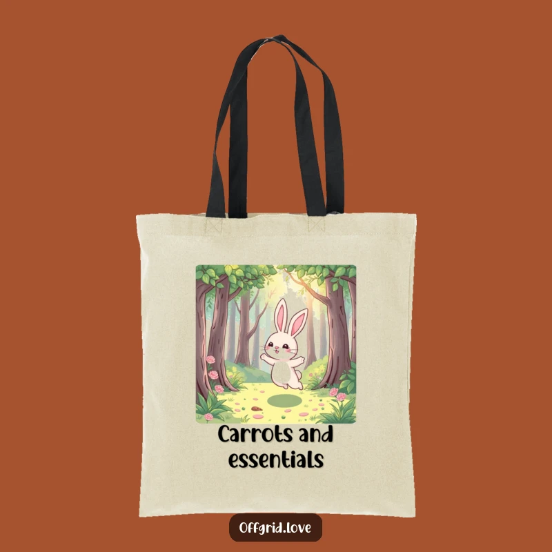 Funny Rabbit Forest Tote Bag: Joyful Hop Accessory, Perfect Nature Gift