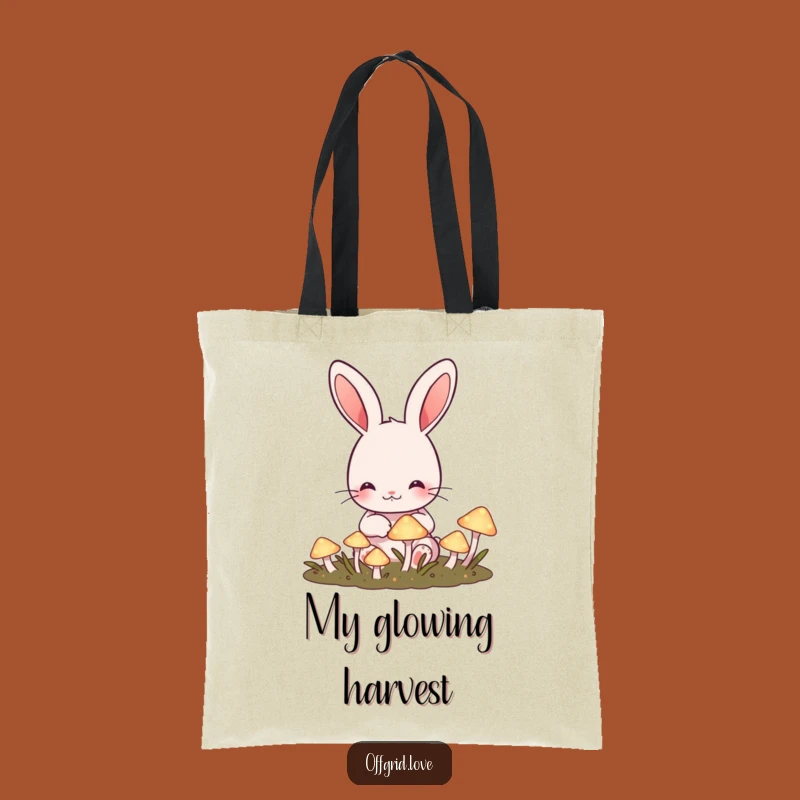 Funny Rabbit Mushroom Garden Tote Bag: Enchanting Carryall, Ideal Funny Gift